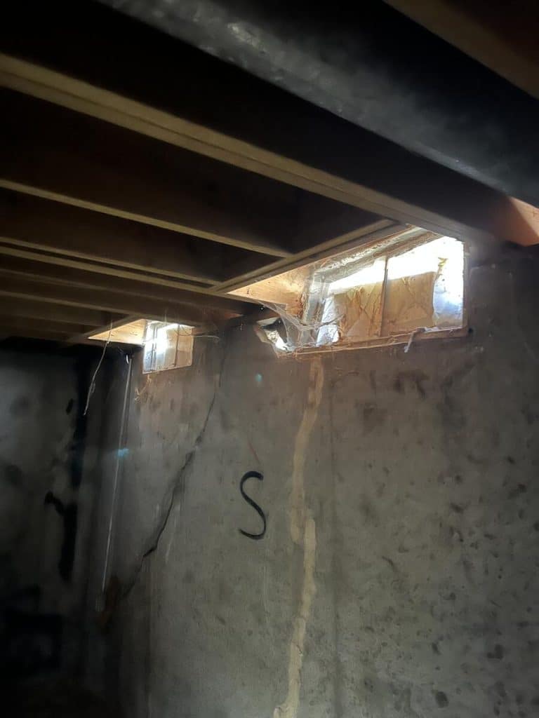 bowing basement walls before photo in Wichita
